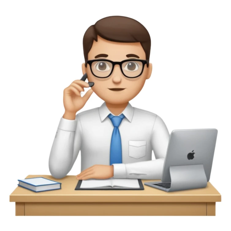 une image de 3/4 avec un recruteur à son bureau PAS DE FACE DE 3/4! qui regarde un candidat assis en face de lui. le recruteur est à droite sticker