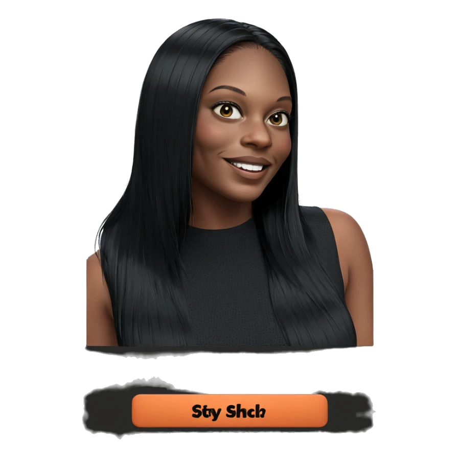 smiling girl with black hair sticker