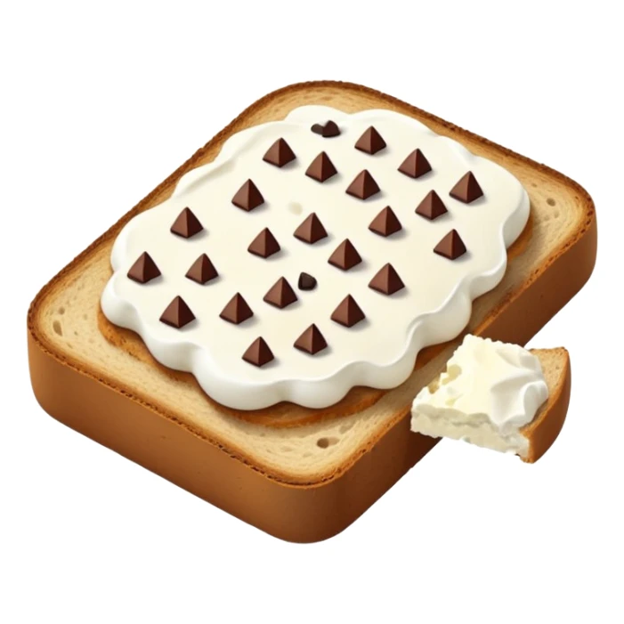 a toast with ricotta and chocolate chips (drops) on top sticker