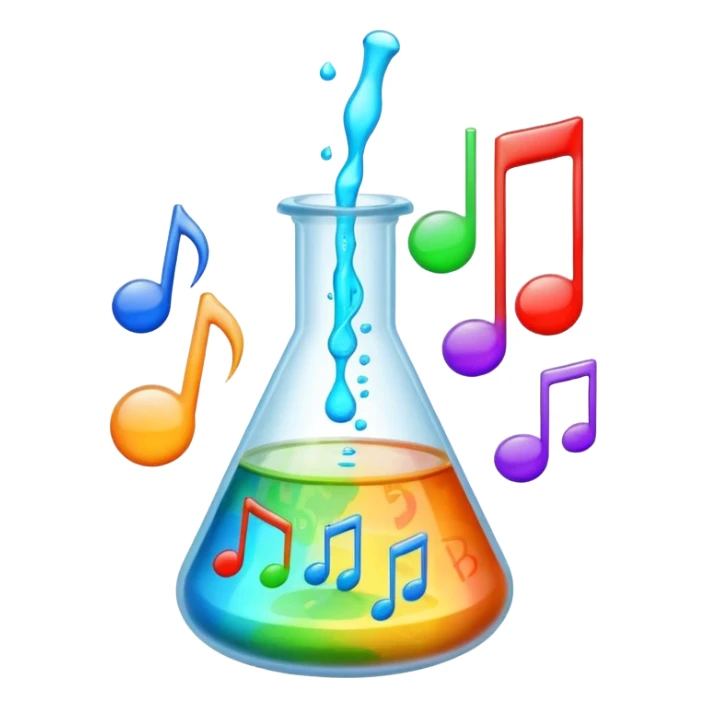 flask beaker science with music coming out sticker