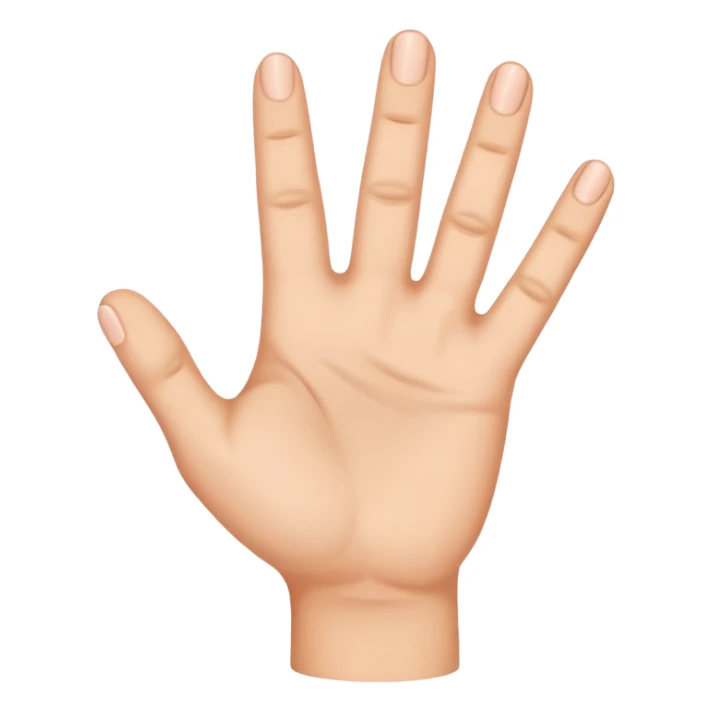 A hand with five fingers raises its  three fingers  sticker