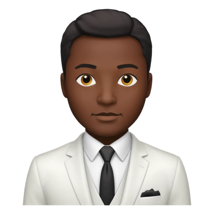 businessman, black skin, black eyes, white suit sticker
