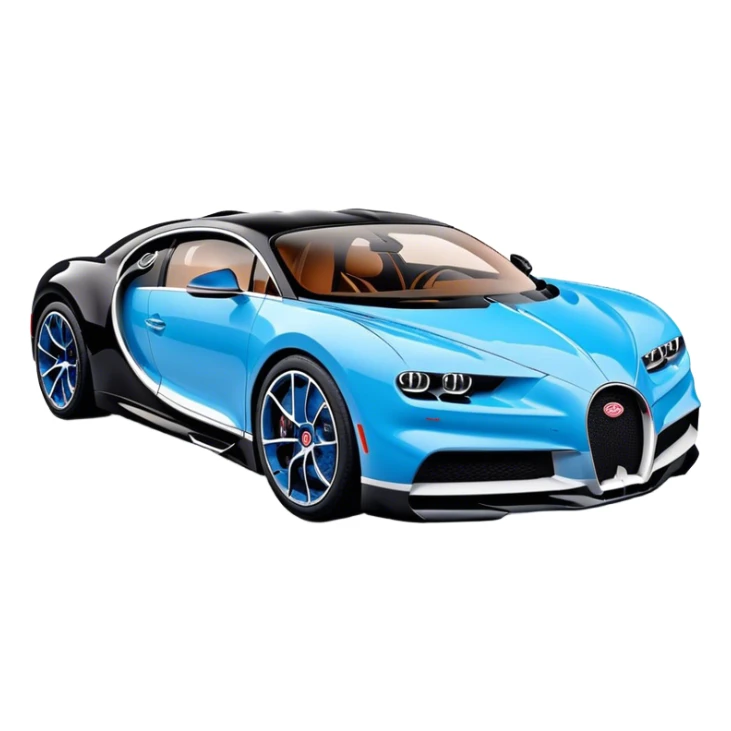 Bugatti Chiron - Bugatti (Model Year: 2022) (Iconic colour: Blue and black) sticker