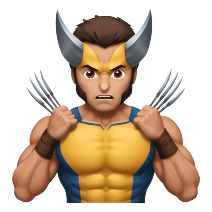 Make a brown-eyed man in a wolverine costume who wonders? sticker