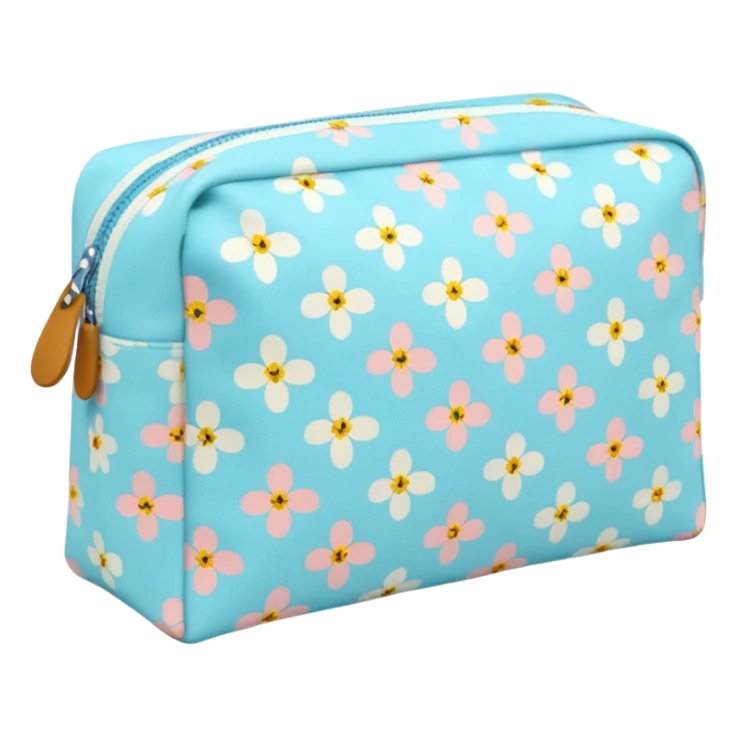 Toiletry bag with a pattern of little flowers flowers sticker