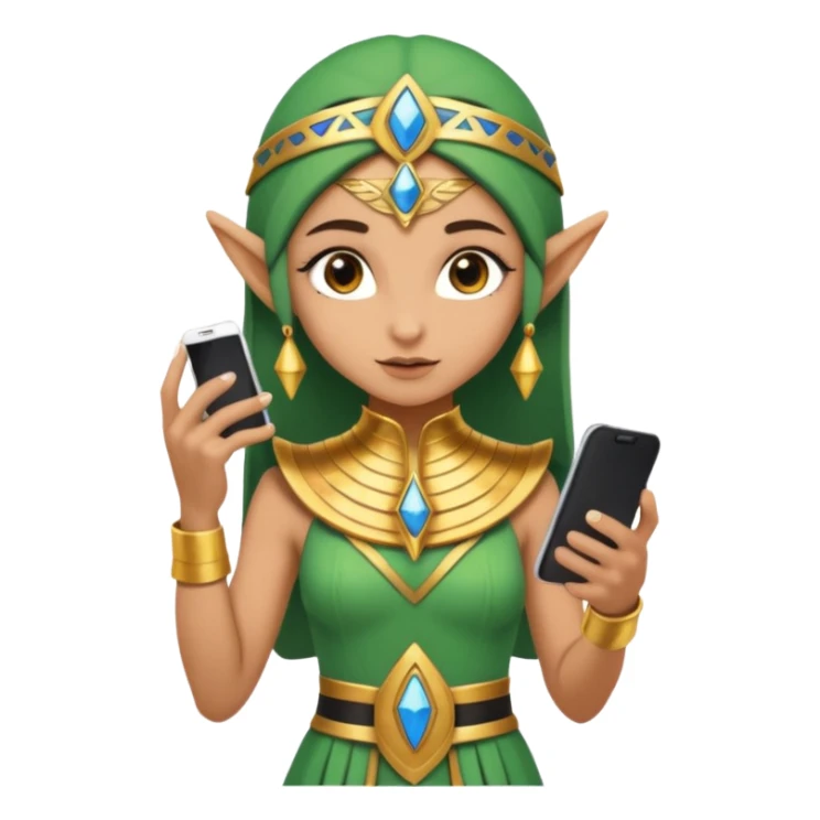 elf with egypt custome dress and smartphone sticker