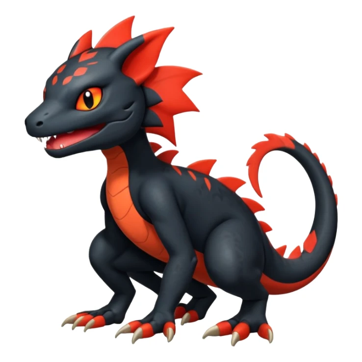 Salandit-Litten-Fakémon-hybrid-creature (full body)  sticker
