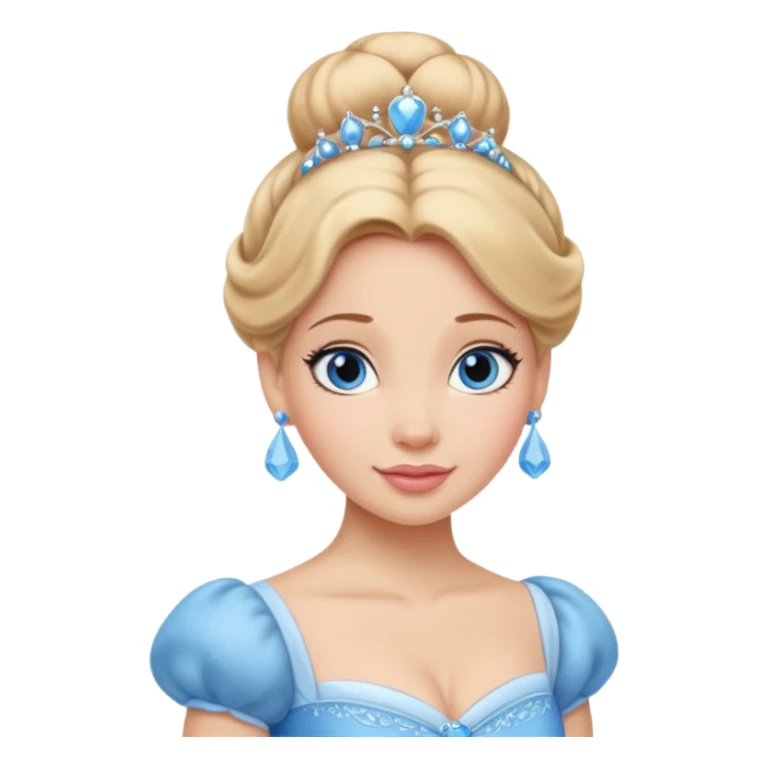 Princesa cinderella Disney com vestido grande e cheio com um coque sticker