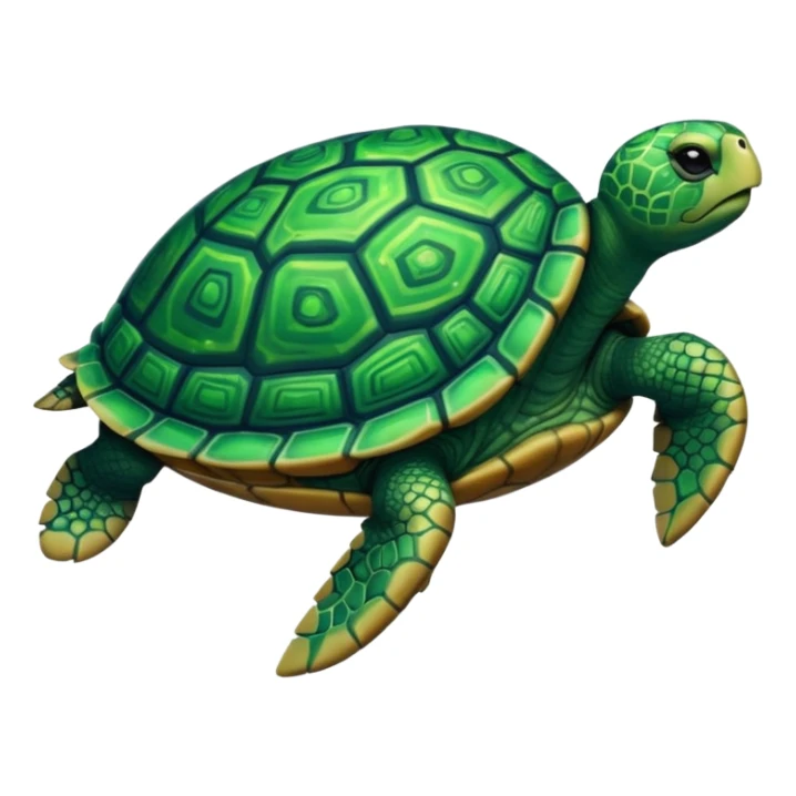 Quasar Turtle emoji – full body, massive cosmic turtle with glowing shell like a galaxy vortex, star patterns, slight side angle. pattern in shell sticker