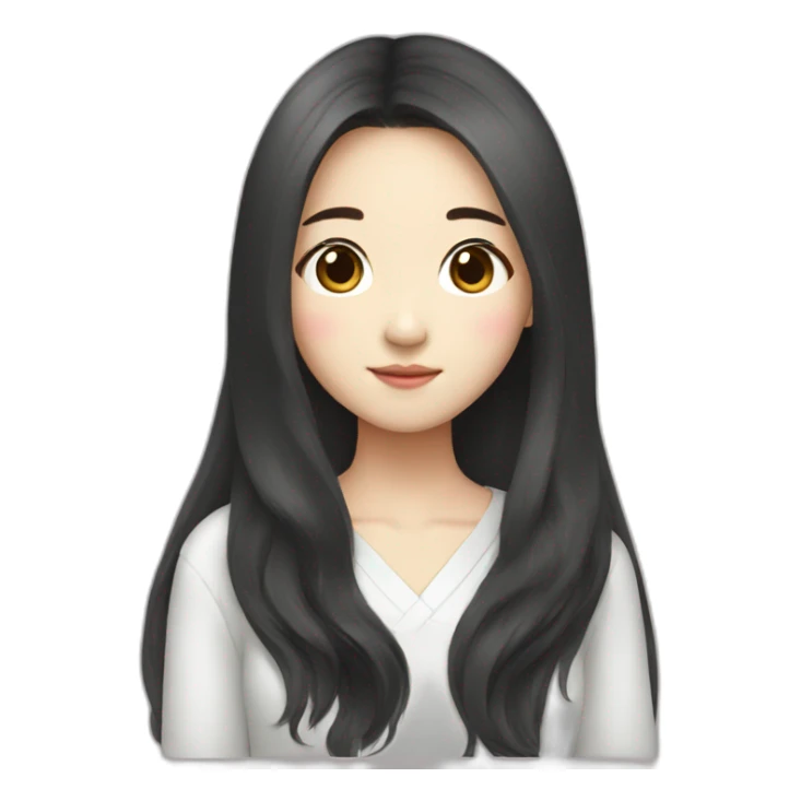 Korean girl with long hair sticker