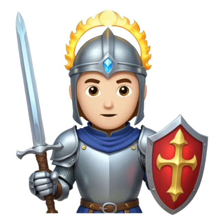 Battle mage: a knight in armor wielding both sword and magic sticker