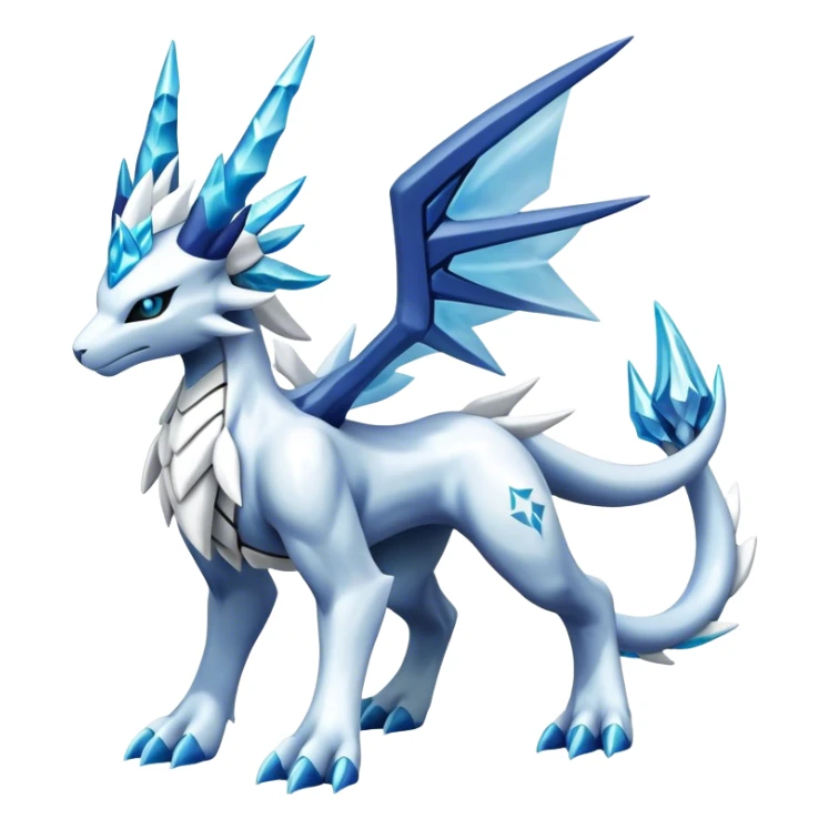 Kyurem-reshiram-Glaceon-dialga-suicune-hybrid, full body sticker