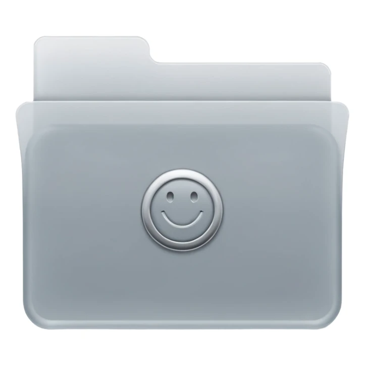 A **minimal emoji-style icon** of a frosted light-gray plastic folder, rectangular with **rounded corner*, **elastic string closure with a circular button** at the center, slightly translucent surface, clean flat front, subtle soft shading, and a **simple tax/forms symbol** 
 sticker