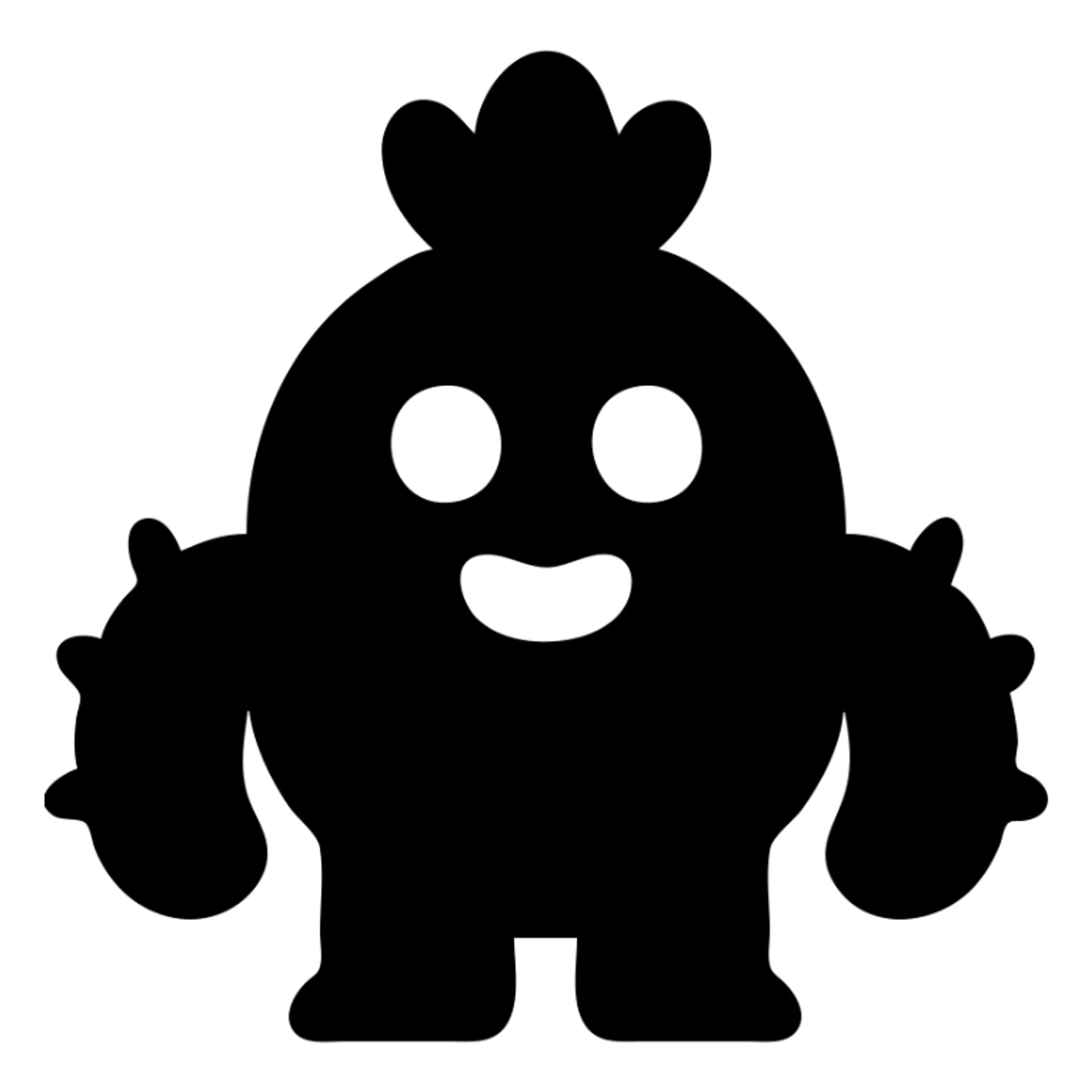 Spike from Brawl Stars, solid filled icon style, minimal and bold silhouette sticker