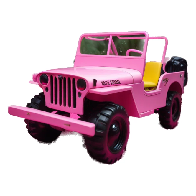 Full size Barbie jungle tour 1942 Willy’s pink jeep crawler with installed winch  sticker