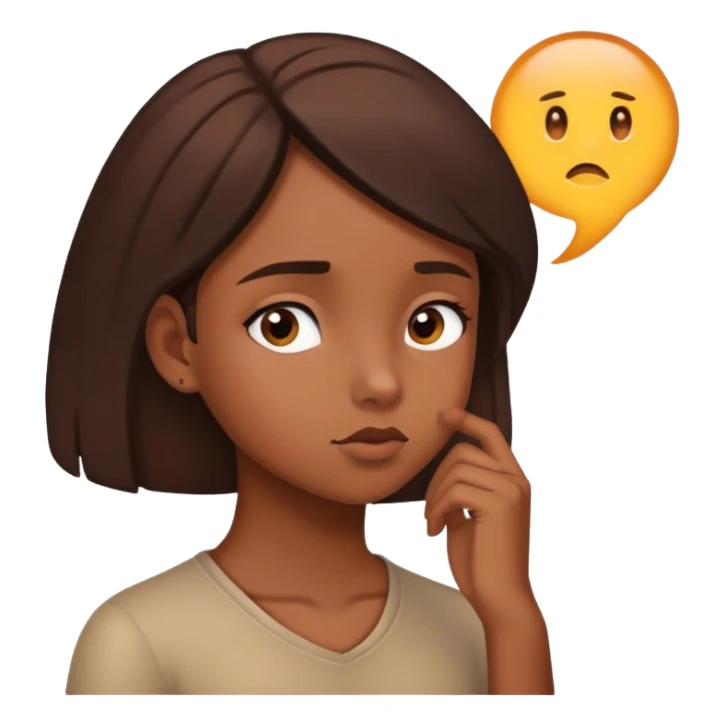 Girl looking off into the distance and contemplating sticker