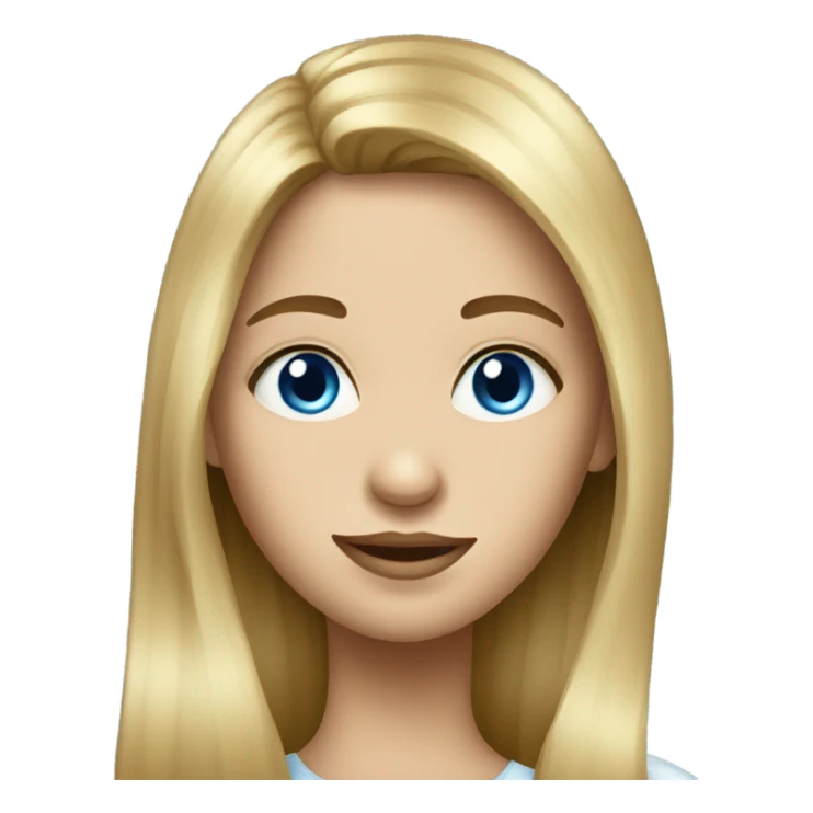 girl with long hair portrait blue eyes sticker