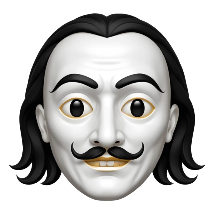 Money Heist, Dali mask (black-white), realistic sticker