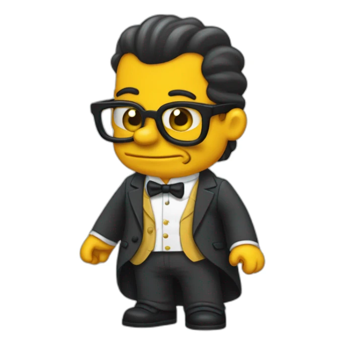 Una ardilla vestida de traje estilo los simpson sticker