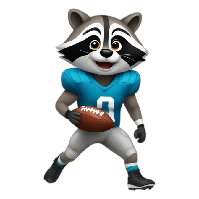 raccoon playing football sticker