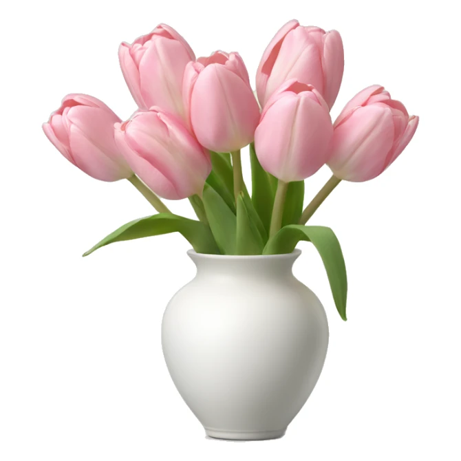 Light pink tulips in white vase sticker