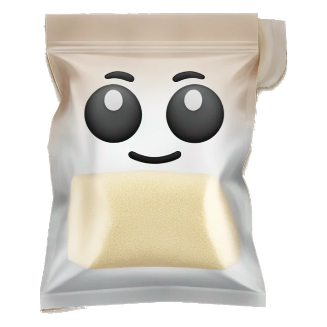 Pocket sized see through ziplock bag of flour sticker