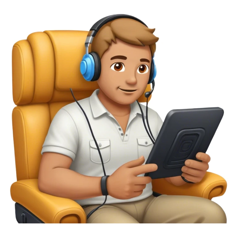 Maintenance man sitting in a chair playing video games sticker