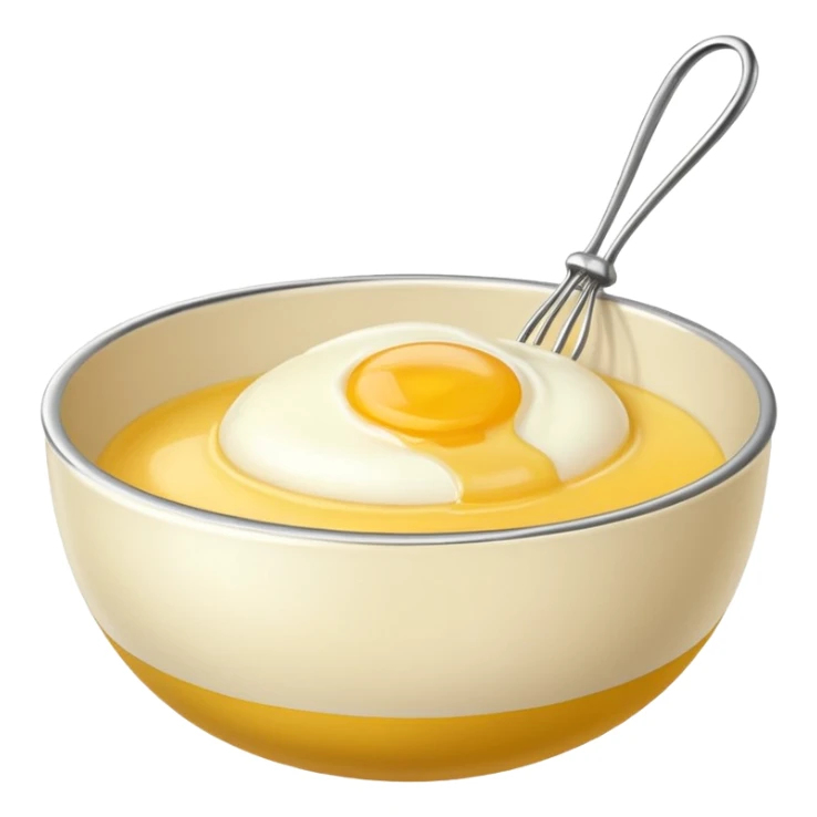 beaten egg in a bowl, There is a whisk inside the bowl. sticker