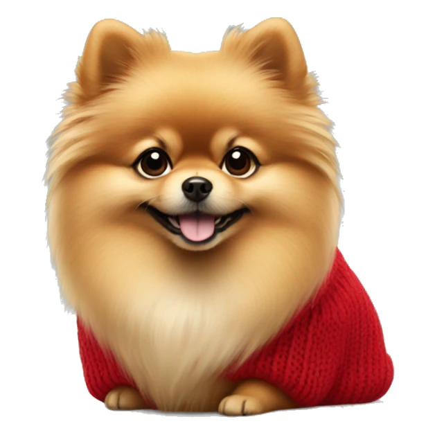 Pomeranian in a red sweater sticker