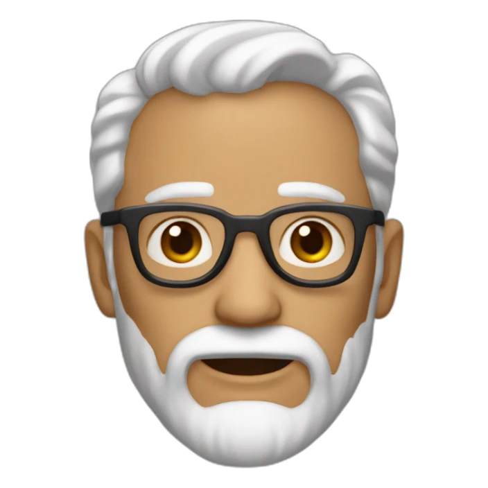 Homme chauve 60 ans avec barbichette sticker