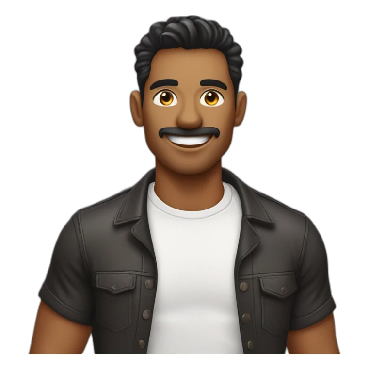 HOMBRE CON CABELLO DESARREGLADO TOMANDO BATIDO DE CAFÉ CON REMERA NEGRA sticker