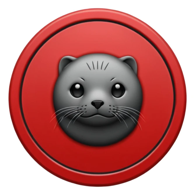 iOS sticker, summoning seal, black circle, red symbol, minimal sticker