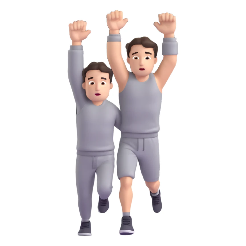 Rocky Balboa running up museum steps, raising arms in victory, grey sweats sticker