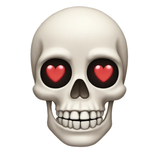 Skelton emoji with heart eyes sticker