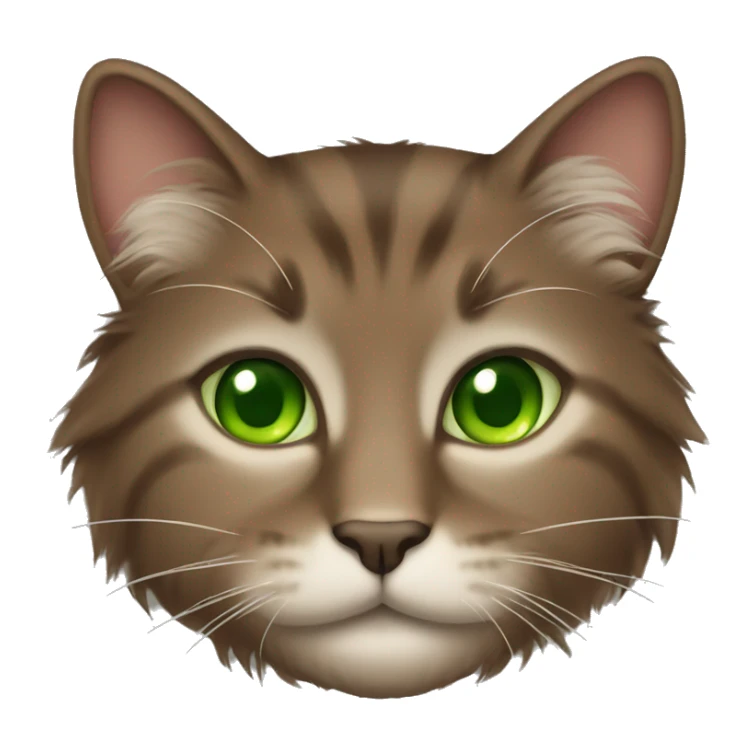brown fluffy cat with green eyes sticker
