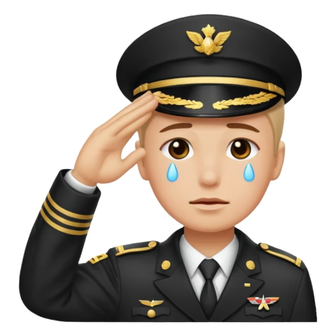 a combination of these two emojis: 🫡🥲 sticker