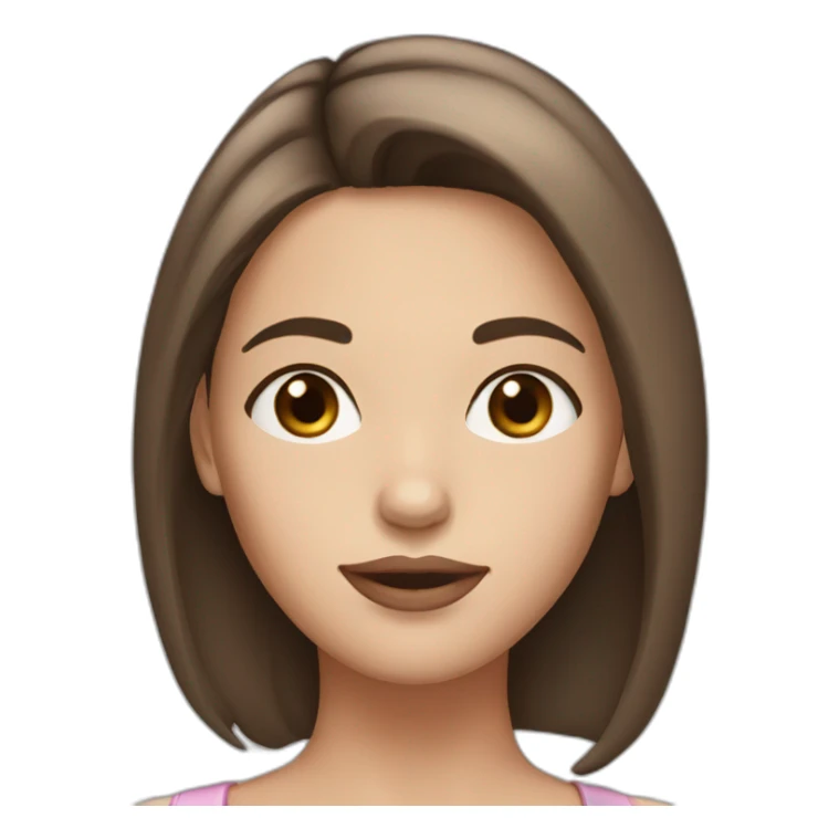 Girl with short brown hair brown eyes light pink lips sticker