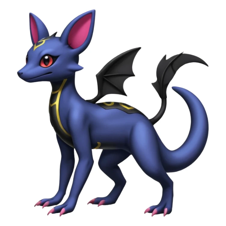 Shiny Salandit-Umbreon-Noibat-Hybrid (Full body) sticker