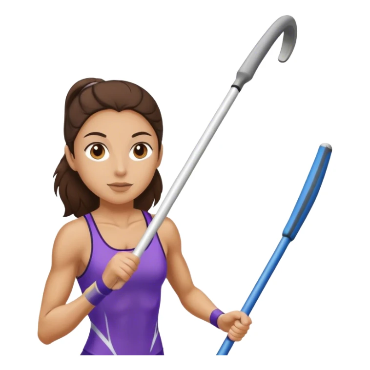 brunette female pole vaulter sticker