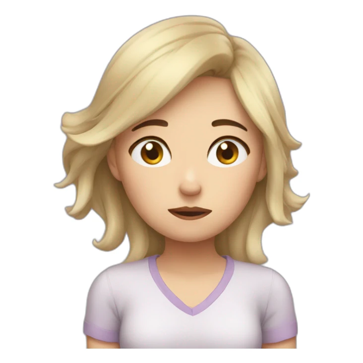 girl very very sleepy and overworked sticker