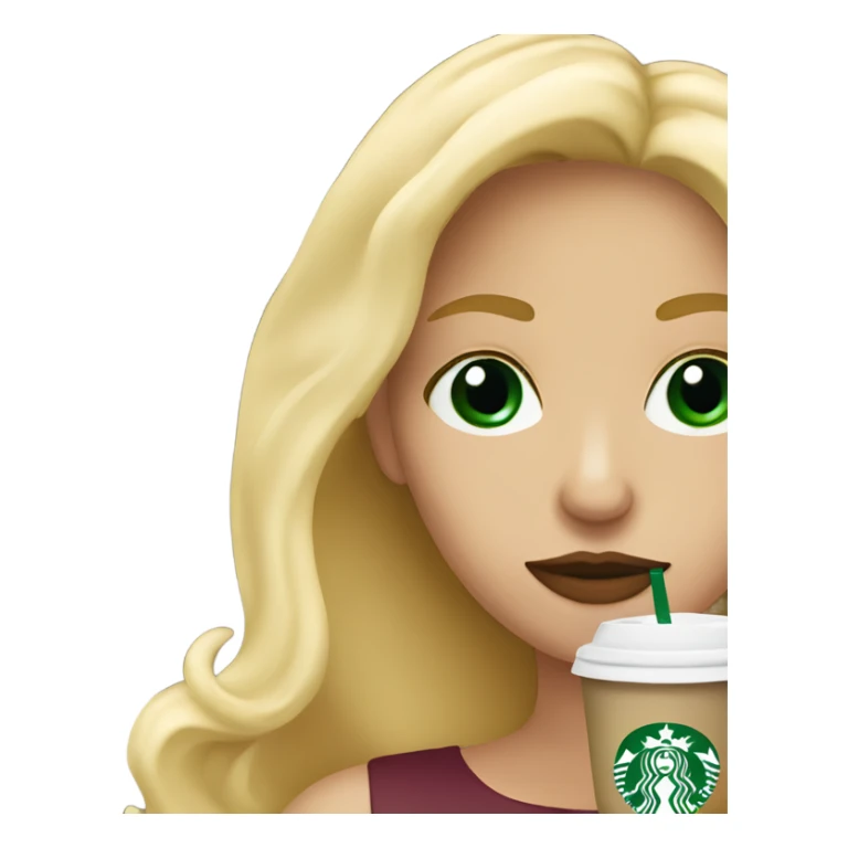 Blonde Girl Sipping on Starbucks sticker