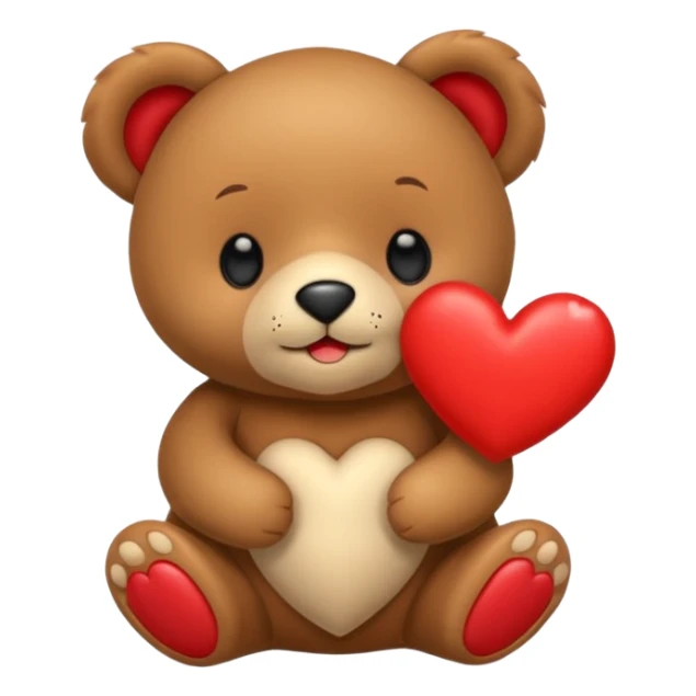 Osito con corazon i en el centro de corazon nombre agata sticker