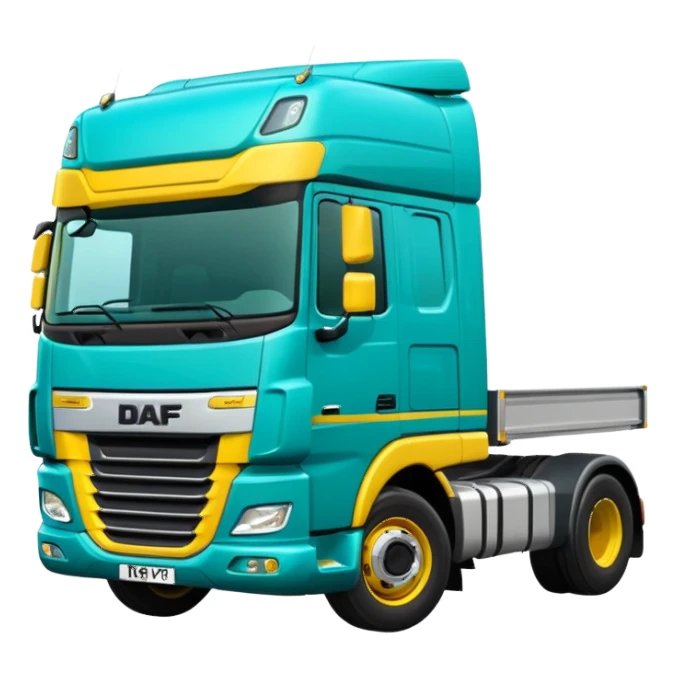 Daf truck in teal and yellow  sticker