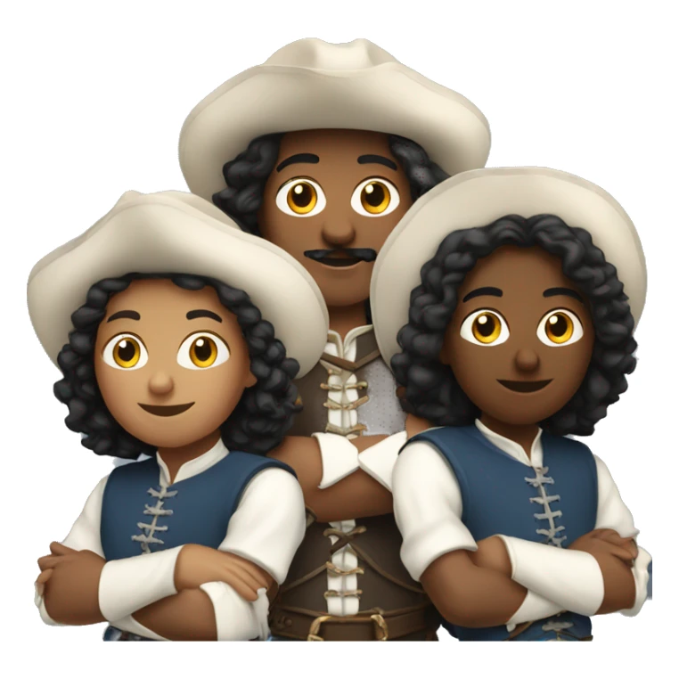 Three musketeers 2 black women 1 white male sticker