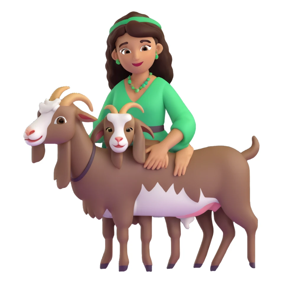 Esmeralda with her pet goat Djali sticker
