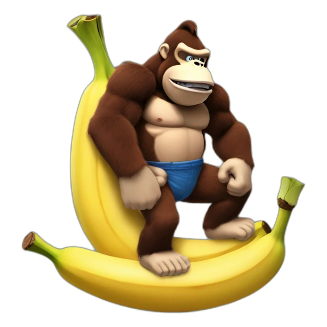 DONKEY KONG ON TOP OF A GIANT BANANA sticker