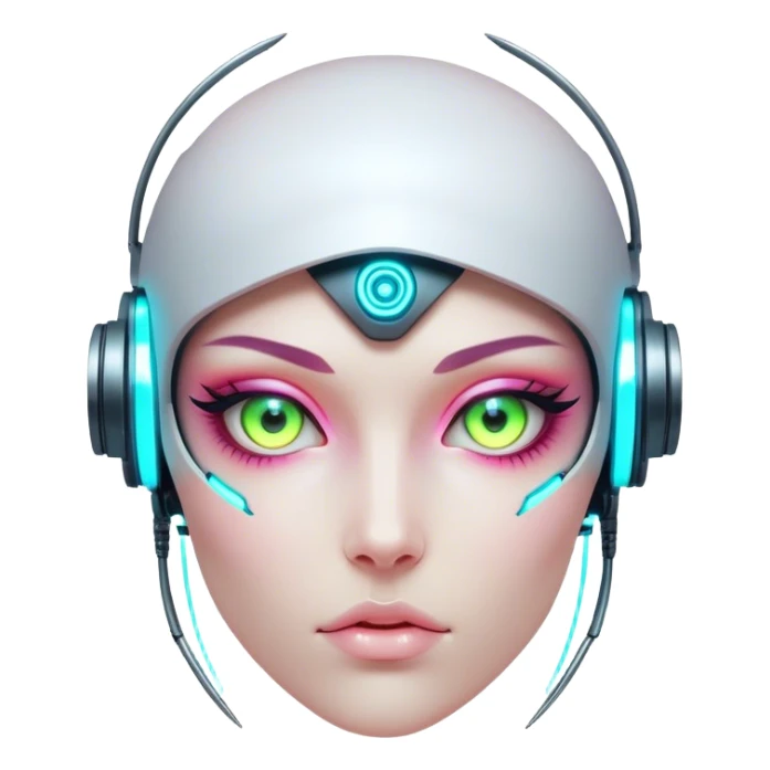 neon cyberpunk style cyber eyes sticker
