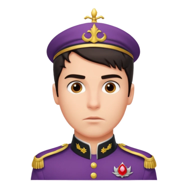 prince eric with serious facial expression and prince uniform sticker