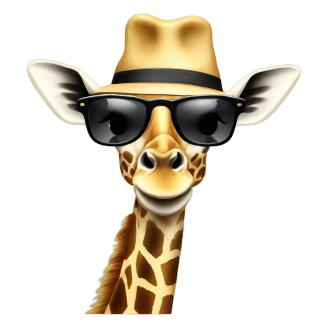 Giraffes with sunglasses and brim hat sticker