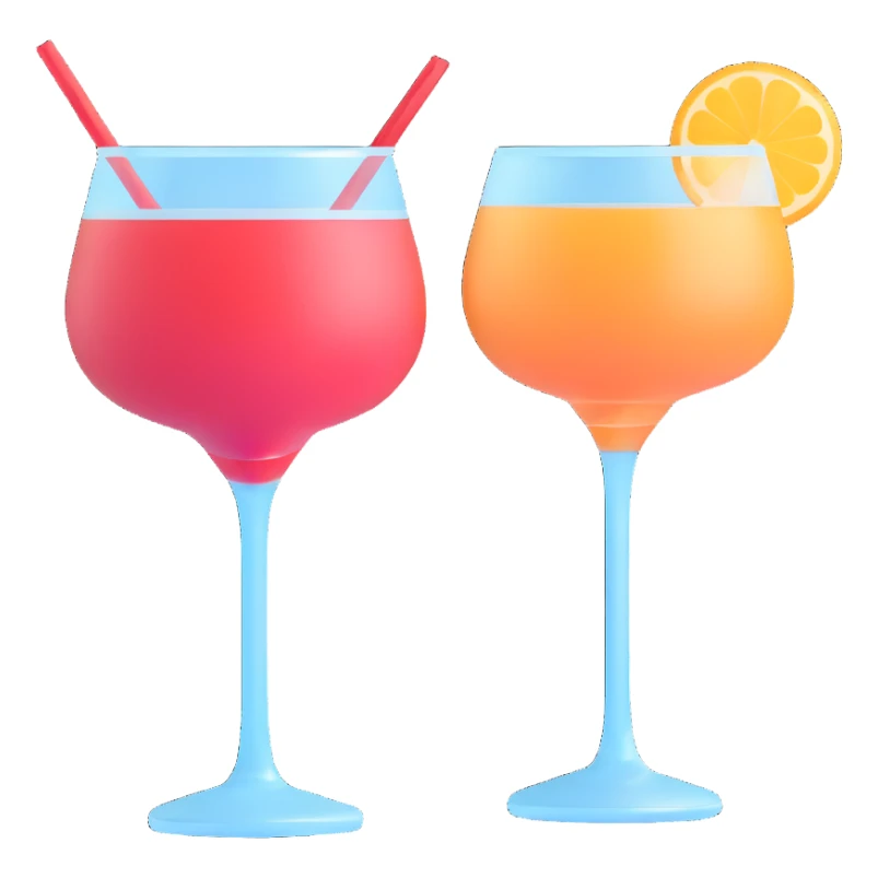 two glasses of cocktail sticker